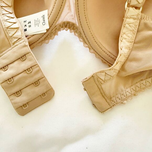 Chantelle Underwire Bra Lace Detail Lightly Padded CS10065 Beige 40C - Picture 5 of 12